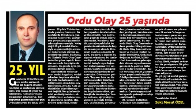 Ordu Olay Gazetes Eyrek Asra Ula Ti Medya Ordu Gazete