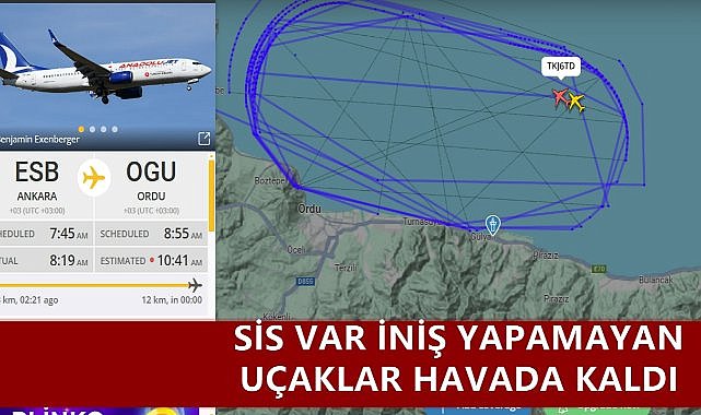 Ordu Giresun Havalimanı'nda Yoğun Sis; Uçaklar Havada Kaldı!