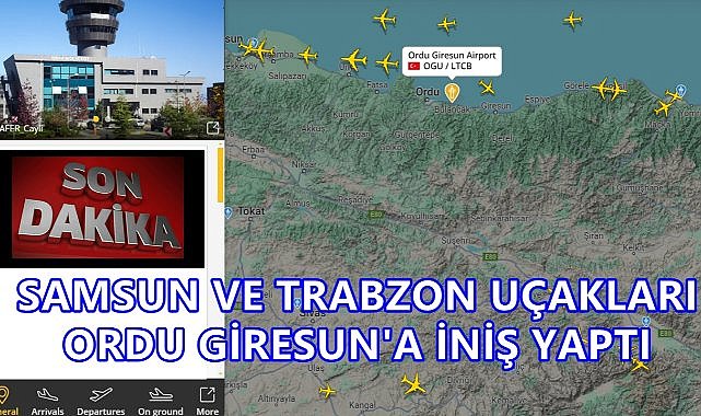 Trabzon ve Samsun Uçakları Ordu Giresun Havalimanı'na İniş Yaptı